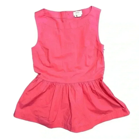 Kate Spade Pink Sherbet Shore Thing Button Back Peplum Top Size 0 - Picture 3 of 9